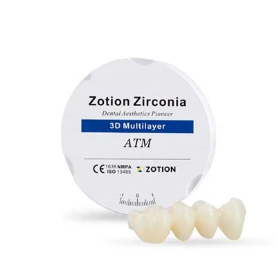 CADCAM A1/A2/A3 koulè multikouch dantè seramik zirkonya blòk vid 10mm a 25mm 3D Pro zirkonya